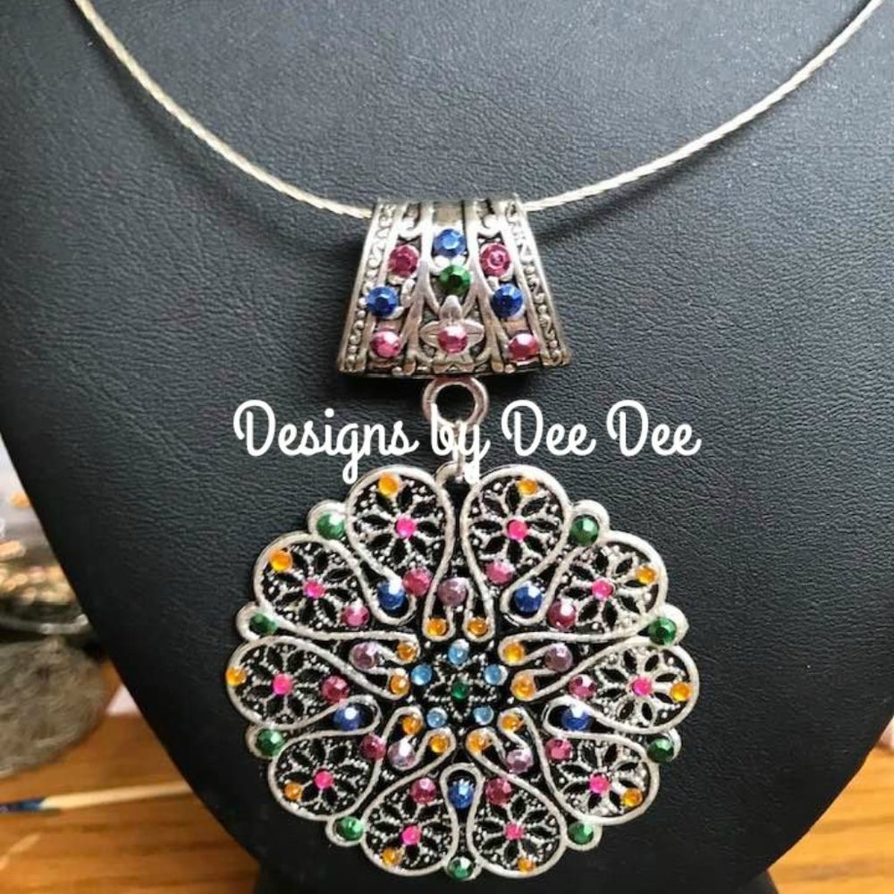 Silver Tone Rhinestone Choker - Picture 1 of 2